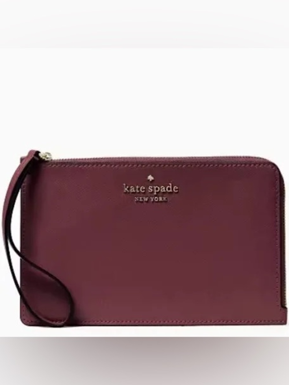 kate spade deep berry Leather Wristlet Clutch